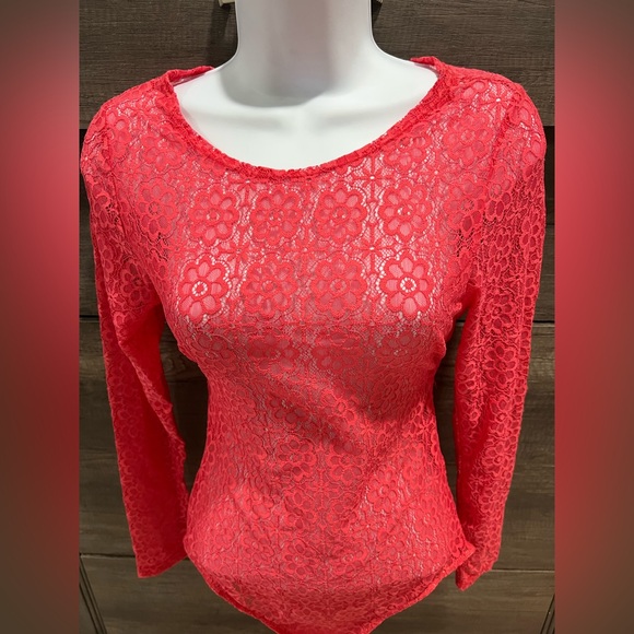 Blush Tops - Women's Red/Pink Lace Top